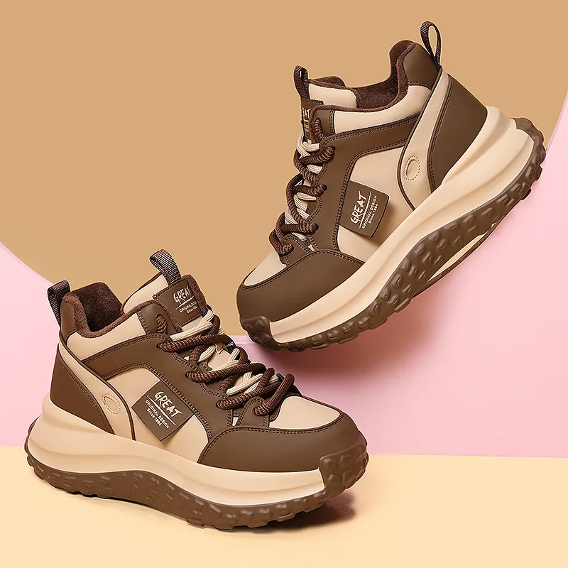 Golden Silk Rabbit Mid-Top Chunky Sneakers Women's-9