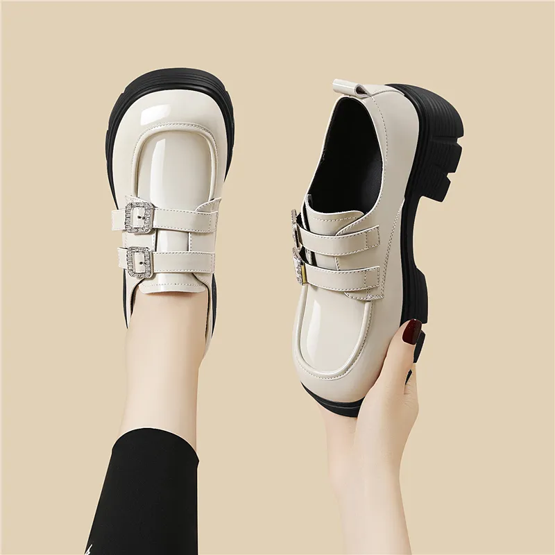 Golden Silk Rabbit Loafers 6CM Women's-11