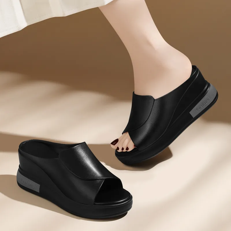Golden Silk Rabbit PU Polyurethane Slide Slippers Women's-8