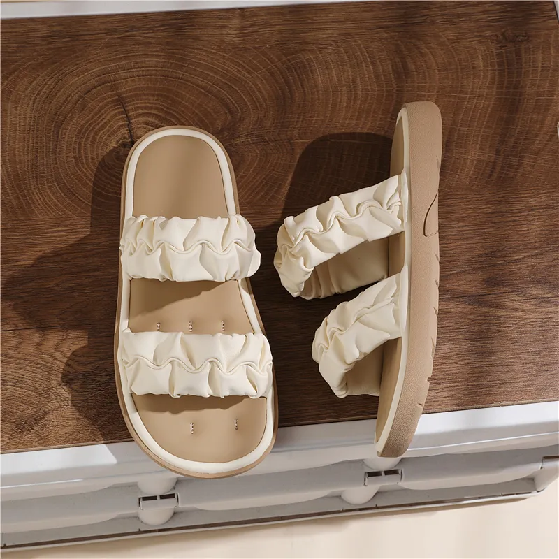 Golden Silk Rabbit Slide Slippers Women's-2