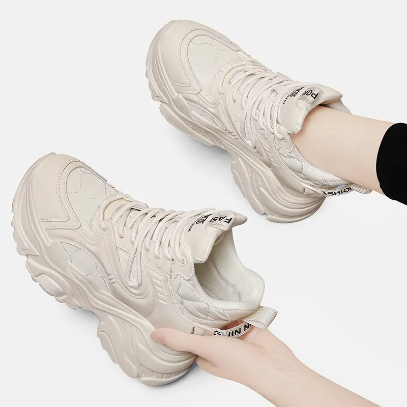 Golden Silk Rabbit Cushioned Anti Slip And Wear Resistant Height Increasing Warm High Top Chunky Sneakers Women's-13