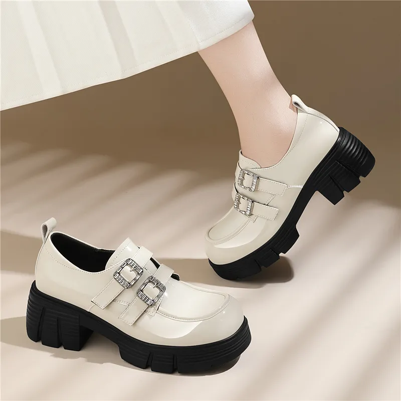 Golden Silk Rabbit Loafers 6CM Women's-12