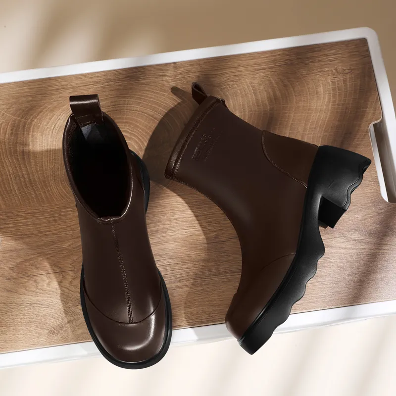 Golden Silk Rabbit Ankle Boots Women's-9