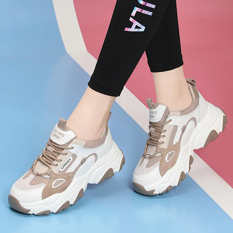 Golden Silk Rabbit Cushioned Anti Slip And Wear Resistant Lightweight Low Top Chunky Sneakers Women's-10