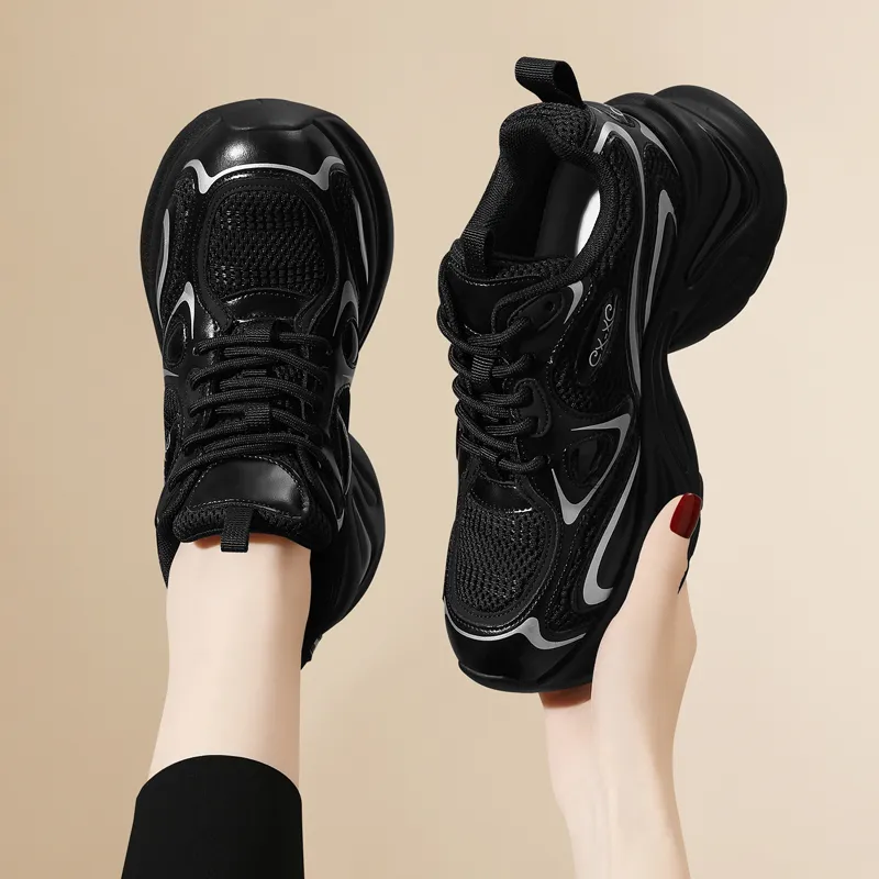 Golden Silk Rabbit Low Top Chunky Sneakers Women's-5