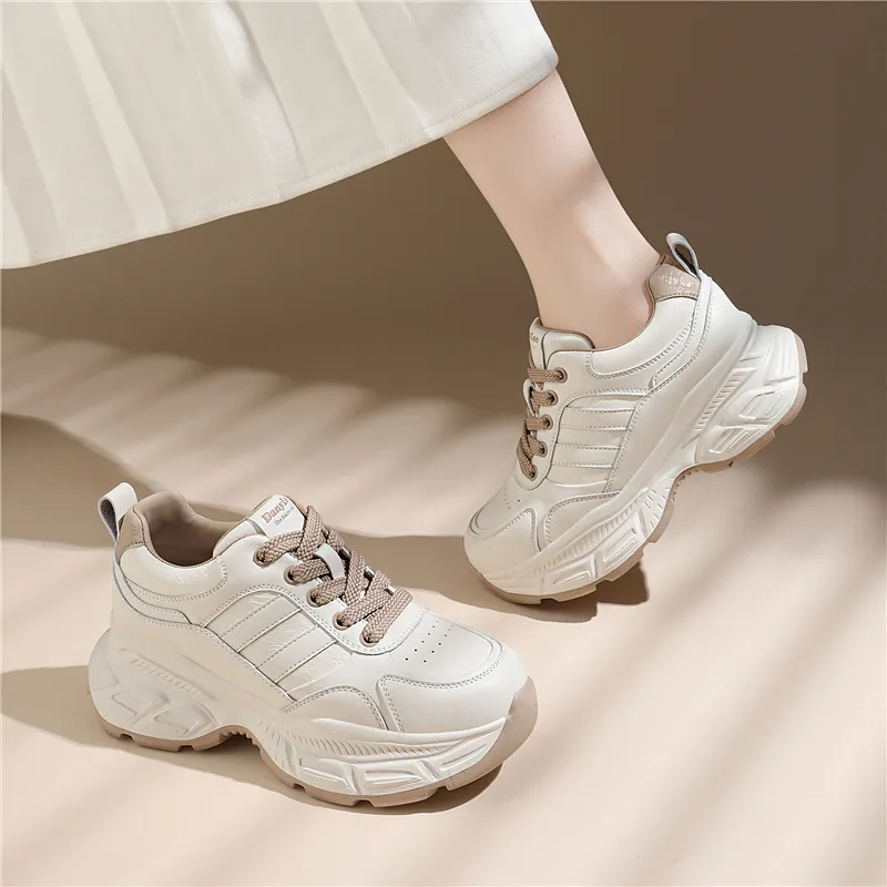 Golden Silk Rabbit Anti-Slip And Wear-Resistant Height Increasing Low-Top Chunky Sneakers Women's-12