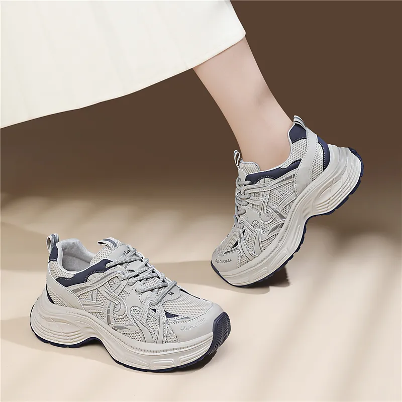 Golden Silk Rabbit Low Top Chunky Sneakers Women's-5