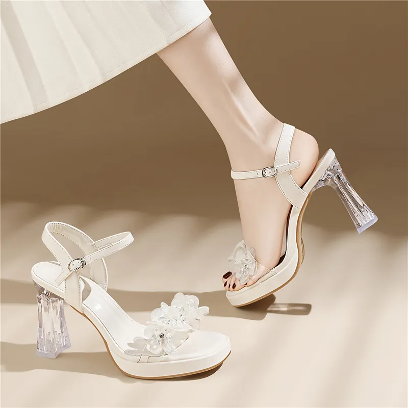 Golden Silk Rabbit One Strap Sandals Women's-5
