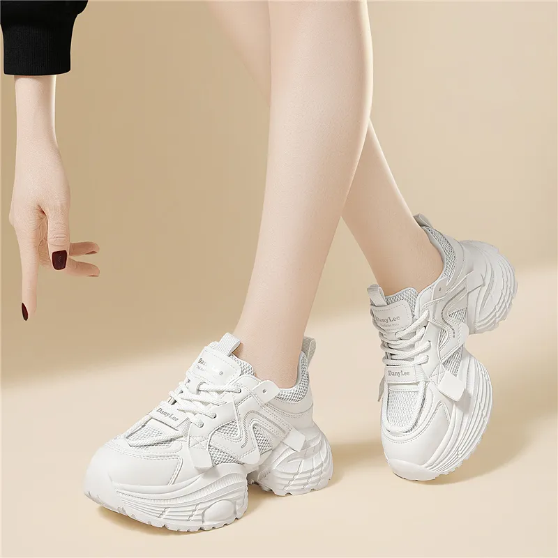 Golden Silk Rabbit Low Top Chunky Sneakers Women's-3