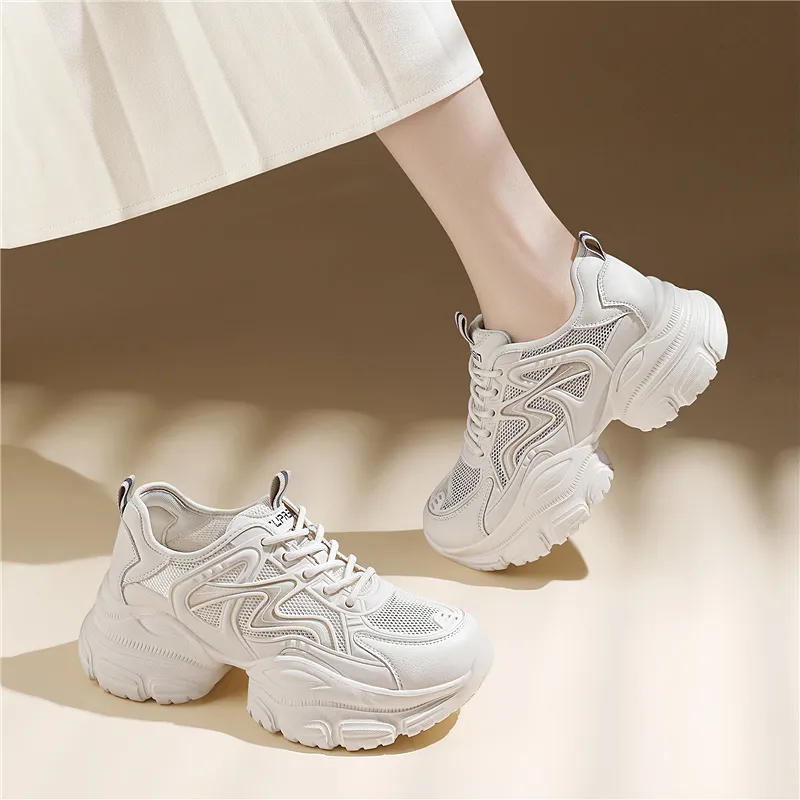 Golden Silk Rabbit Low Top Chunky Sneakers Women's-8