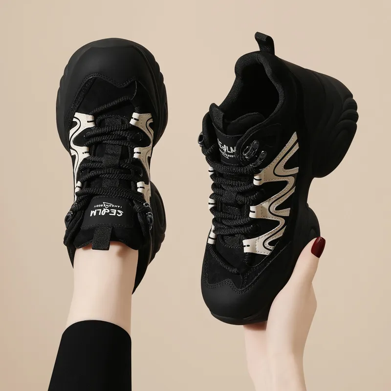 Golden Silk Rabbit Mid-Top Chunky Sneakers Women's-4