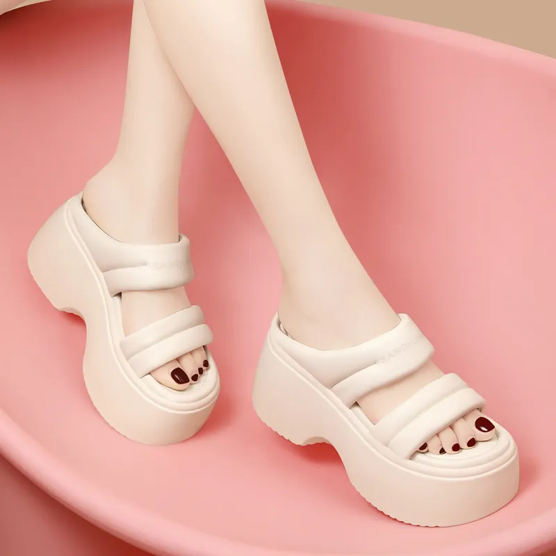 Golden Silk Rabbit PU Polyurethane Slip-Resistant Slide Slippers Women's-13