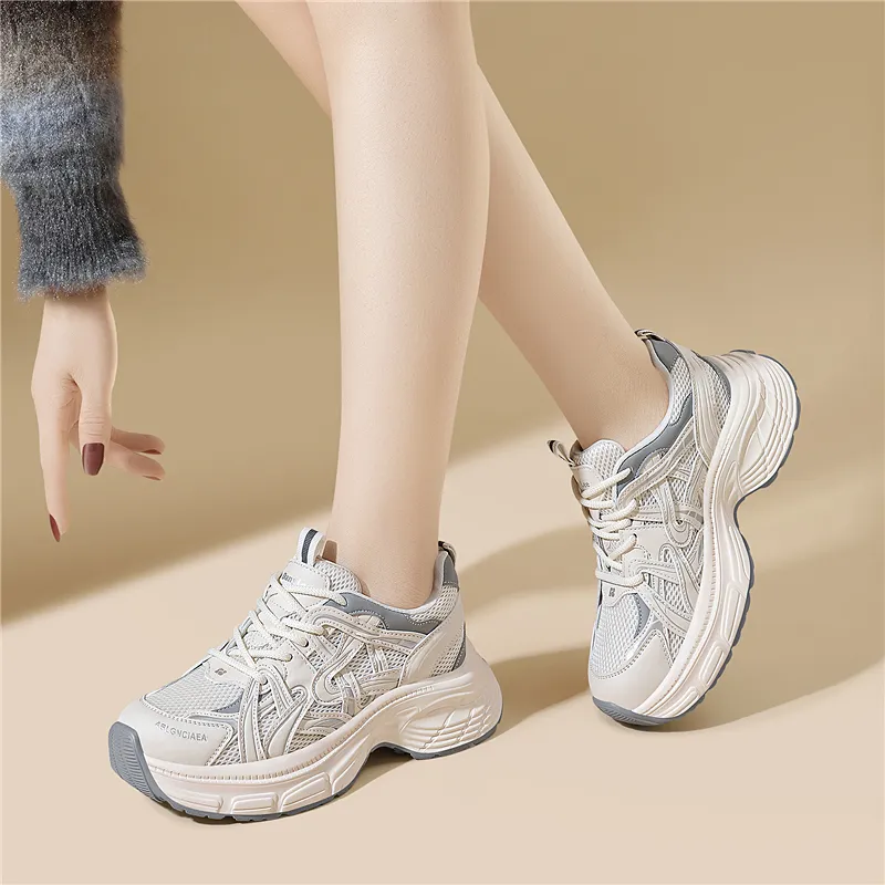 Golden Silk Rabbit Low Top Chunky Sneakers Women's-10