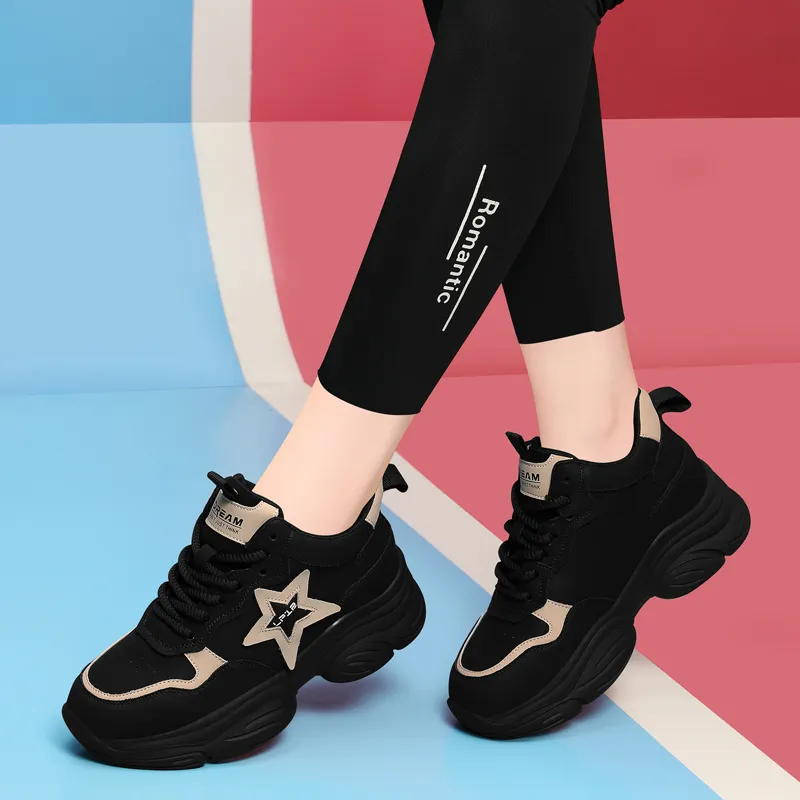 Golden Silk Rabbit Low-Top Chunky Sneakers Women's-3