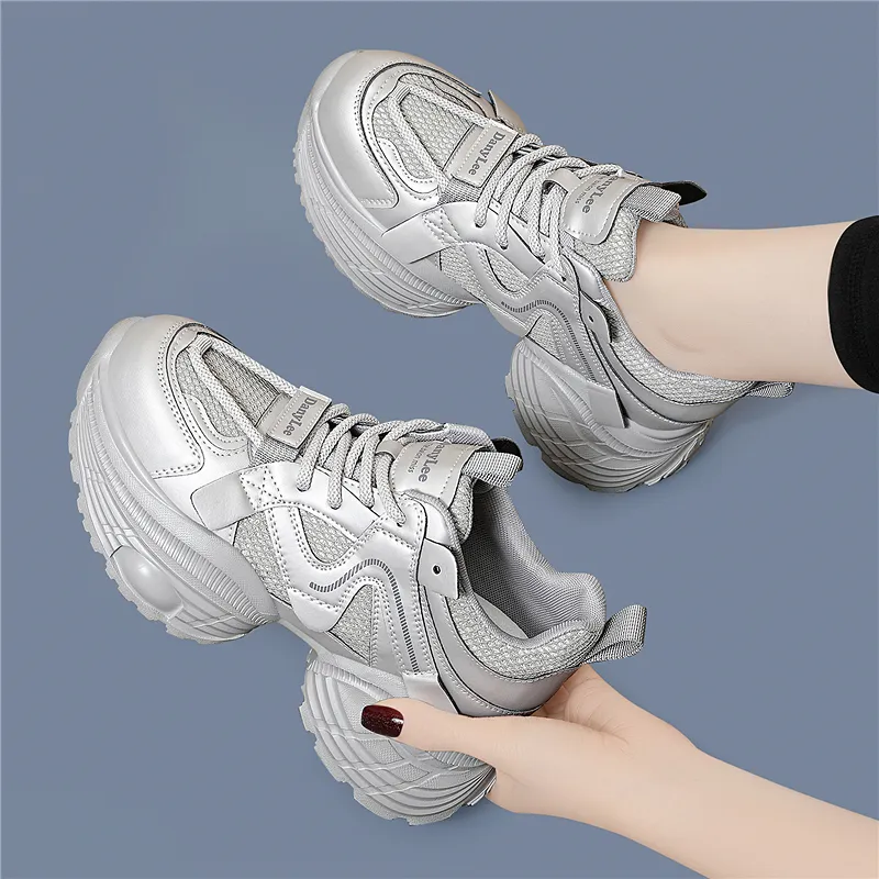 Golden Silk Rabbit Low Top Chunky Sneakers Women's-13