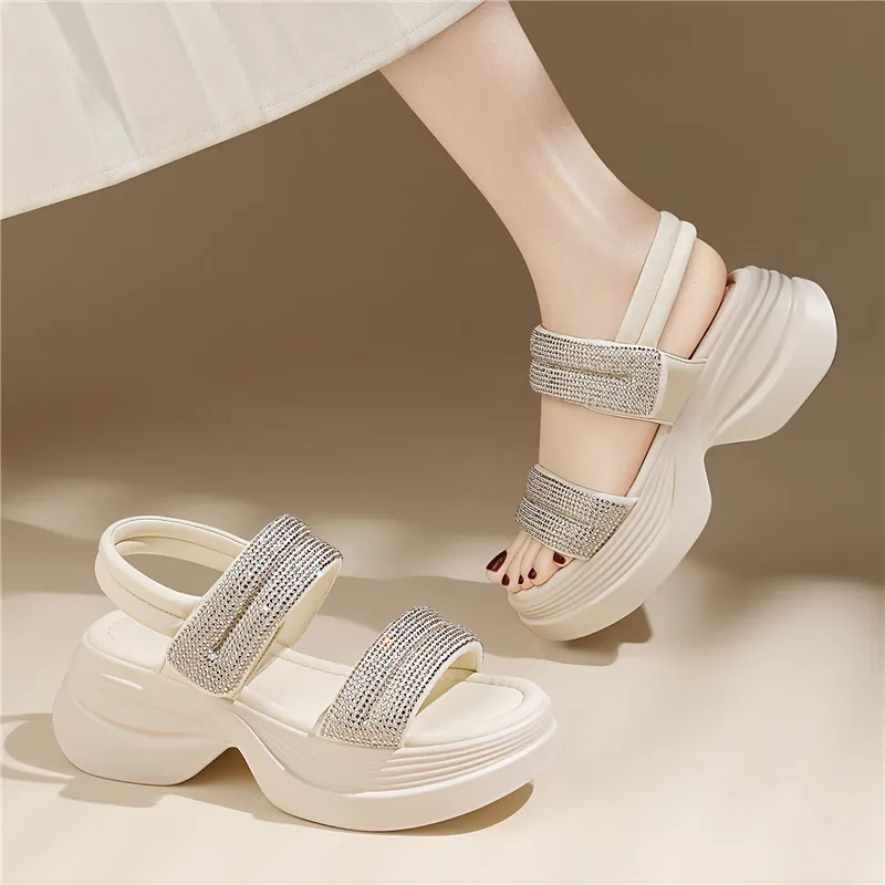 Golden Silk Rabbit One Strap Sandals Women's-10