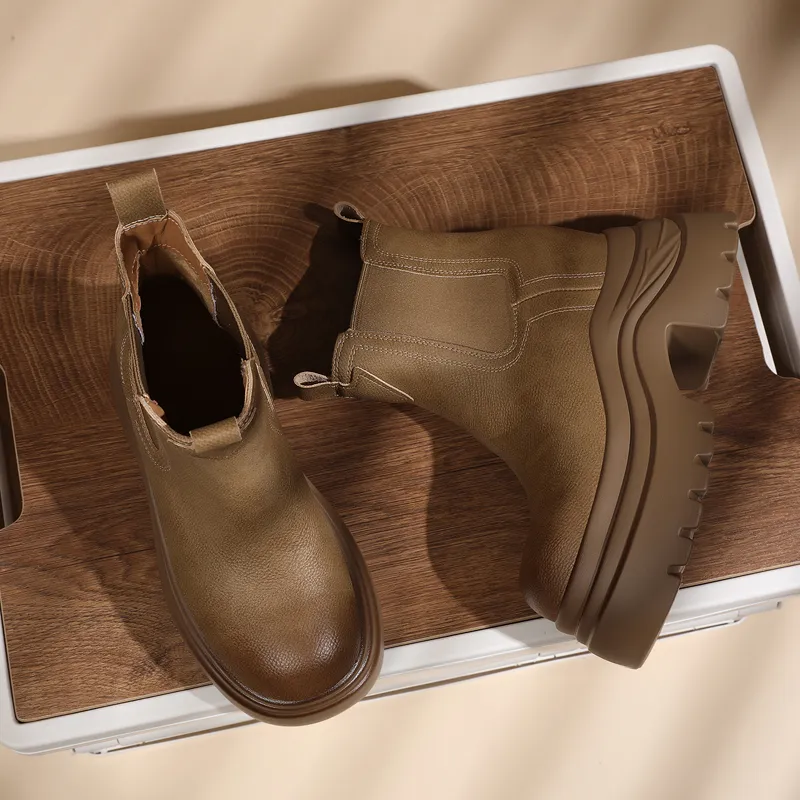 Golden Silk Rabbit Chelsea Boots Women's-7