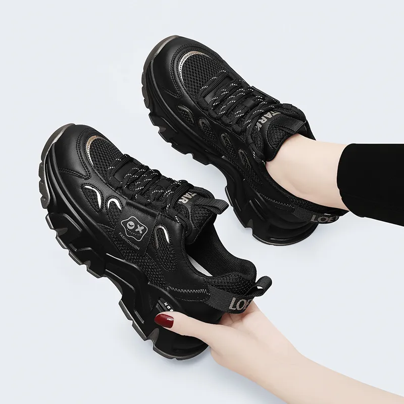 Golden Silk Rabbit Low Top Chunky Sneakers Women's-5
