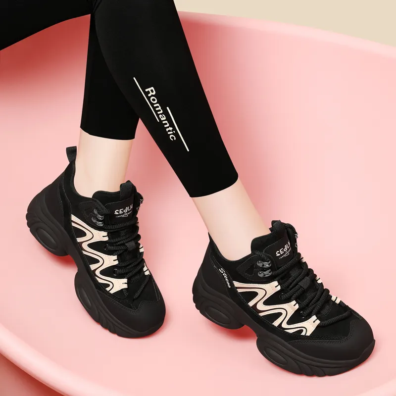 Golden Silk Rabbit Mid-Top Chunky Sneakers Women's-5