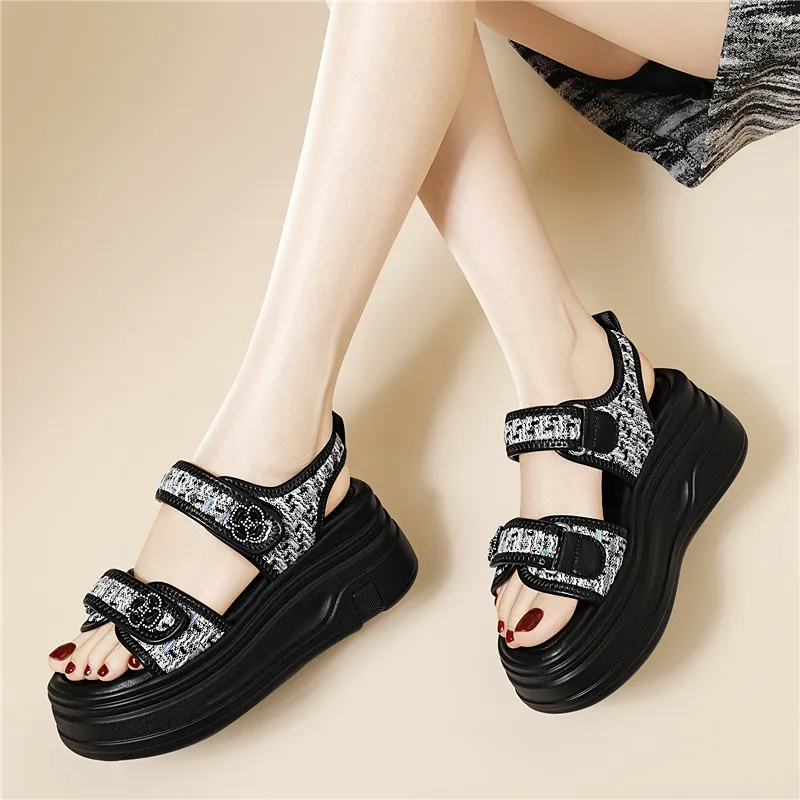Golden Silk Rabbit Beach Sandals Women's-4
