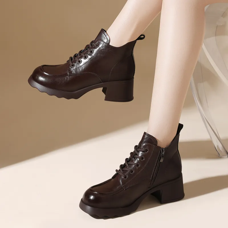Golden Silk Rabbit Ankle Boots 5.5CM Women's-13