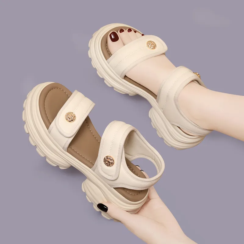 Golden Silk Rabbit Beach Sandals Women's-15