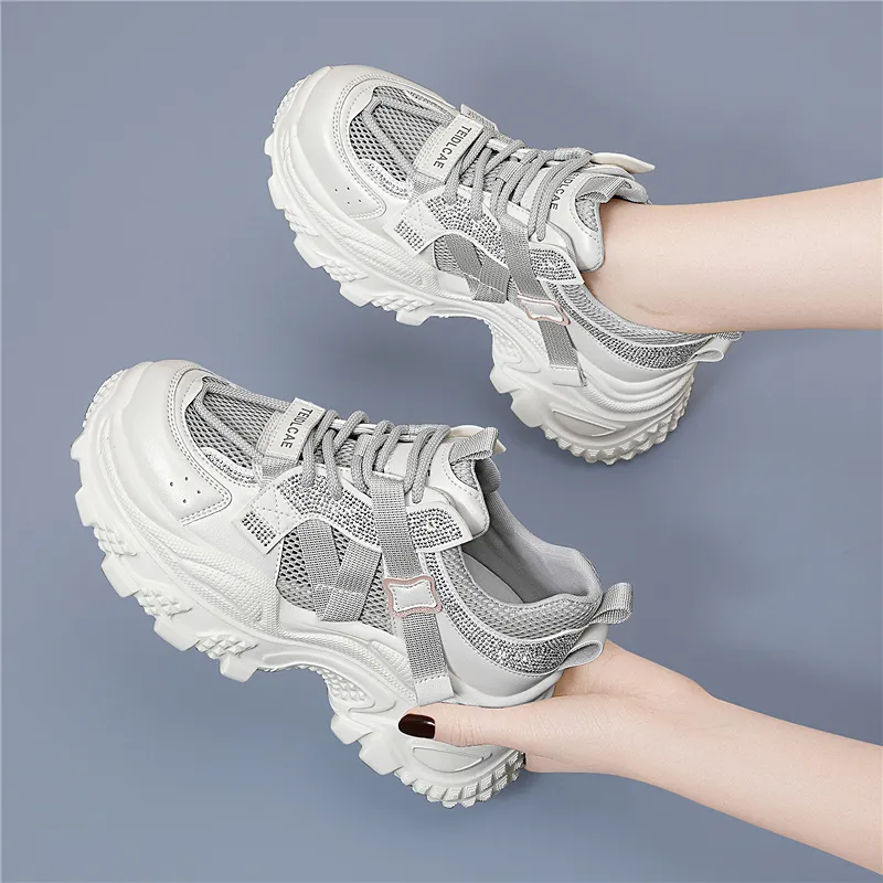 Golden Silk Rabbit Low Top Chunky Sneakers Women's-8