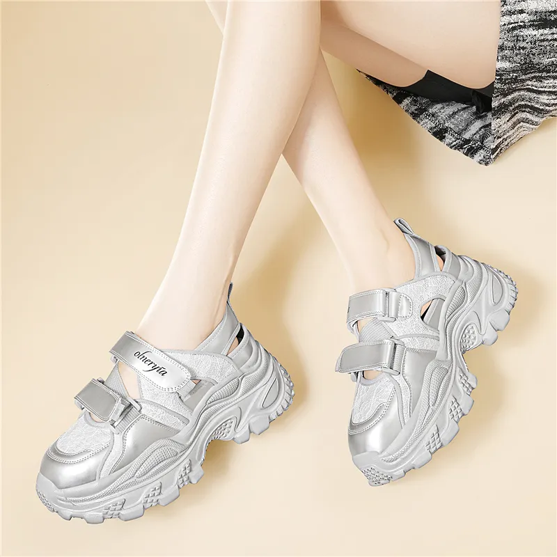 Golden Silk Rabbit Low Top Chunky Sneakers Women's-14