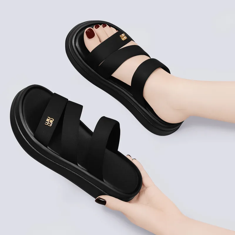 Golden Silk Rabbit PU Polyurethane Slide Slippers Women's-7