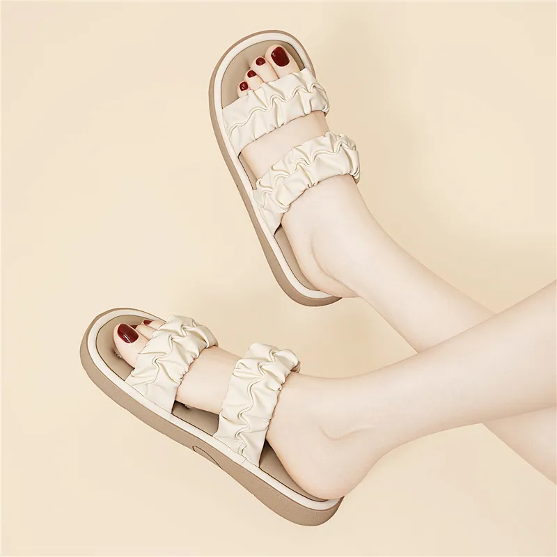 Golden Silk Rabbit Slide Slippers Women's-5