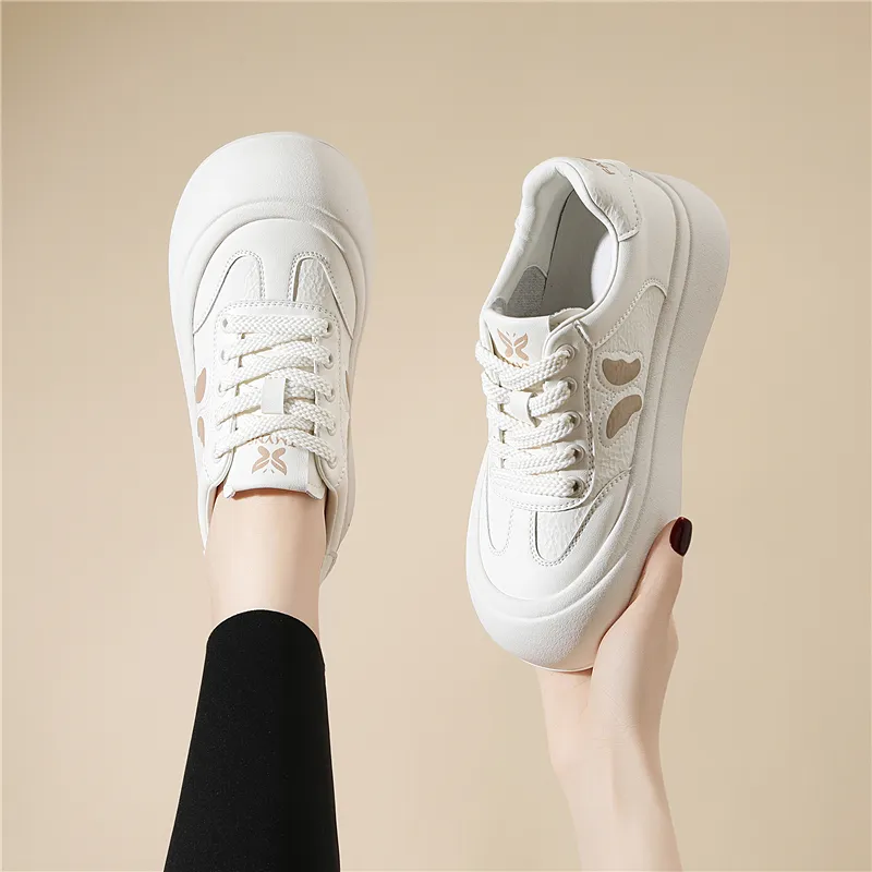 Golden Silk Rabbit Anti Slip And Wear Resistant Height Increasing Low Top Skateboard Shoes Women's-4