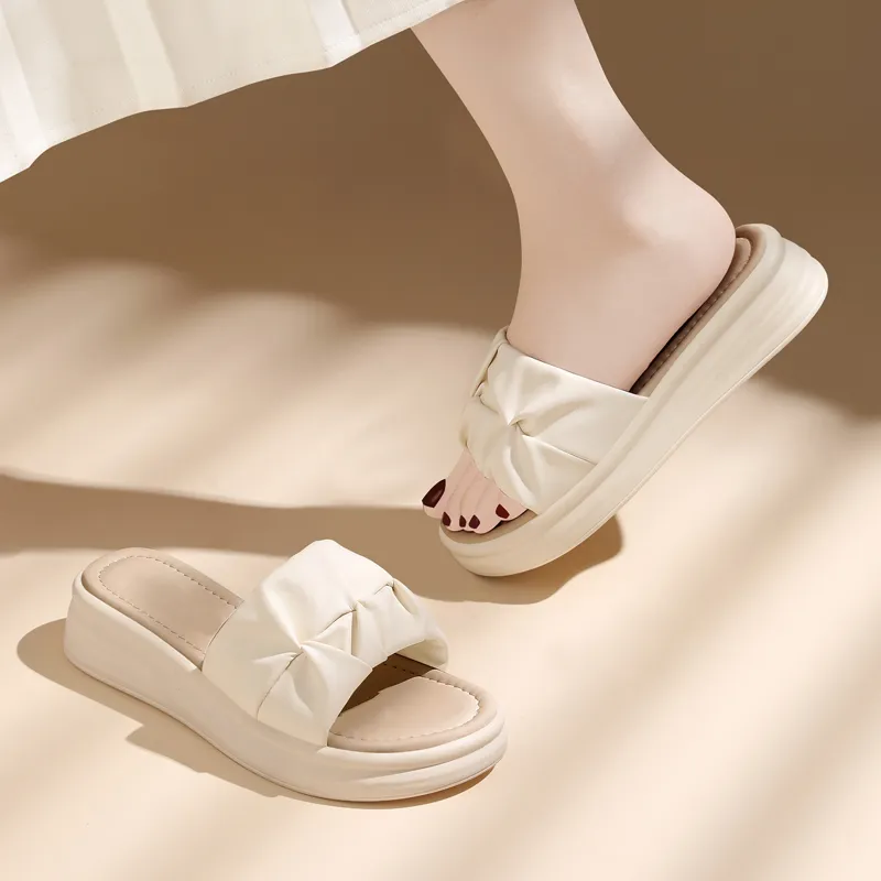 Golden Silk Rabbit PU Polyurethane Slip-Resistant Slide Slippers Women's-15
