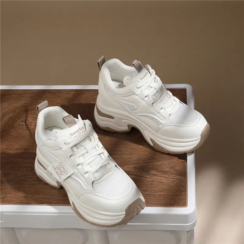 Golden Silk Rabbit Low Top Chunky Sneakers Women's-8
