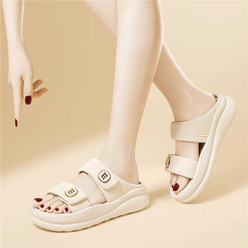 Golden Silk Rabbit Slide Slippers Women's-3