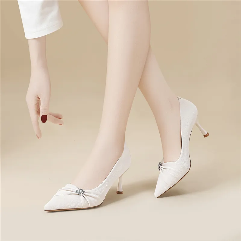 Golden Silk Rabbit High Heels Women's-10
