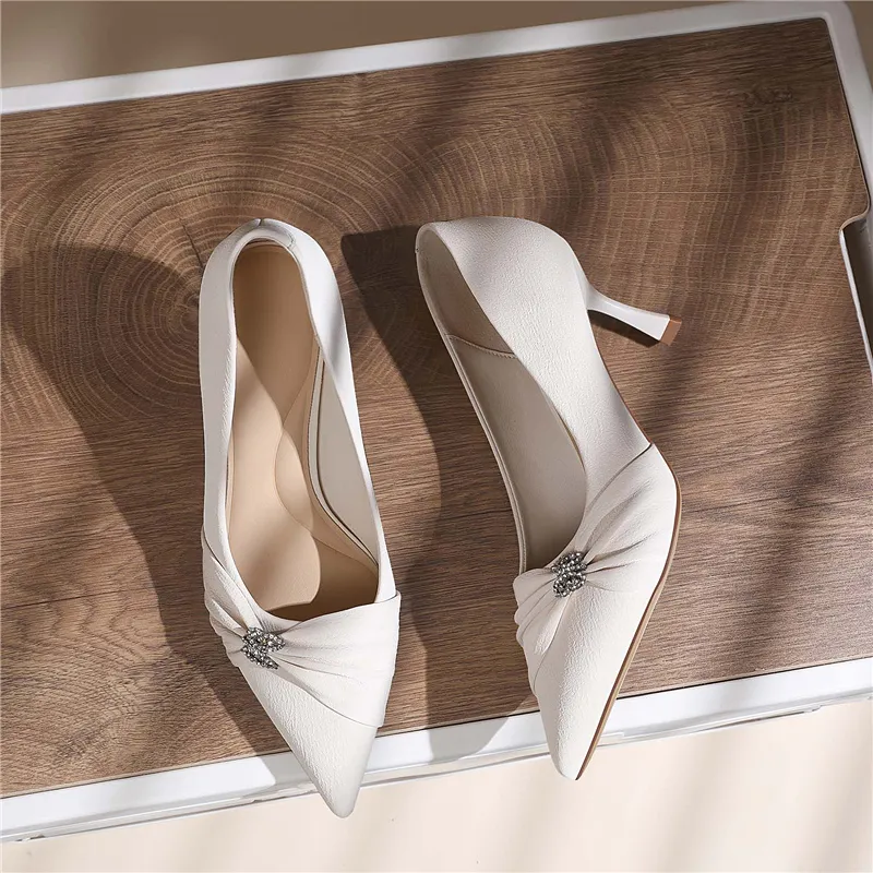 Golden Silk Rabbit High Heels Women's-9