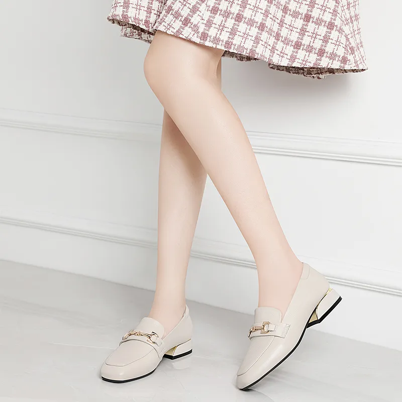 Golden Silk Rabbit Loafers Women's Black-14