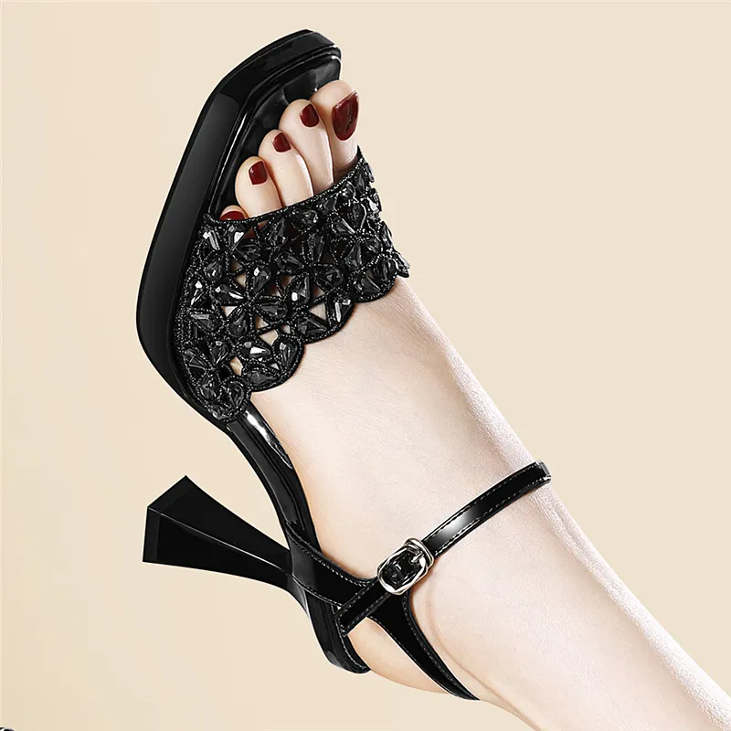 Golden Silk Rabbit One Strap Sandals Women's-7