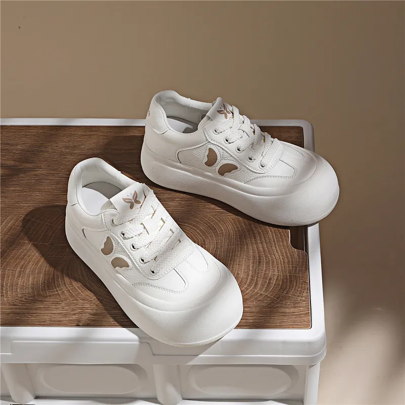 Golden Silk Rabbit Anti Slip And Wear Resistant Height Increasing Low Top Skateboard Shoes Women's-2