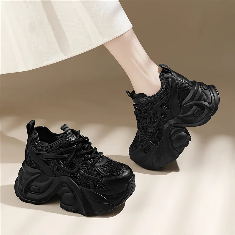 Golden Silk Rabbit Low Top Chunky Sneakers Women's-3