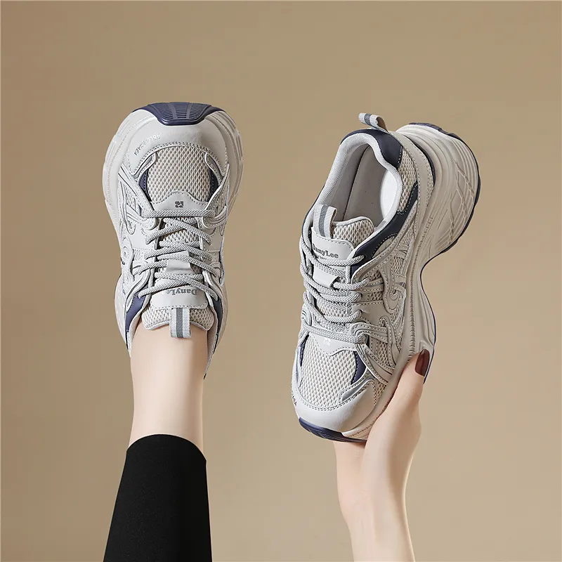 Golden Silk Rabbit Low Top Chunky Sneakers Women's-4