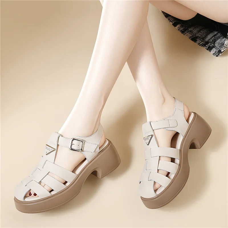 Golden Silk Rabbit Roman Sandals Women's-10