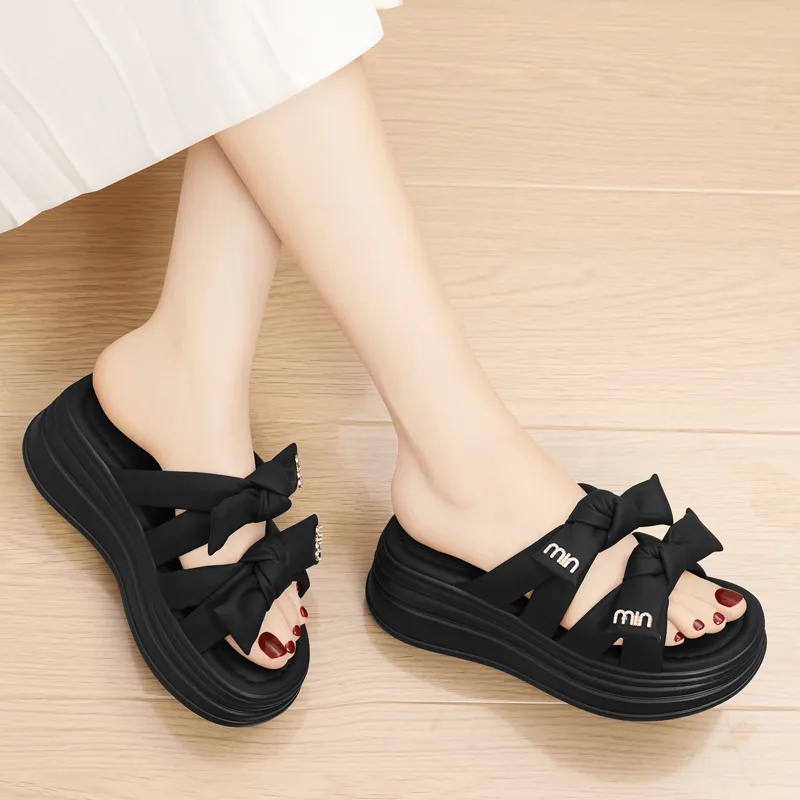 Golden Silk Rabbit Slide Slippers Women's-4