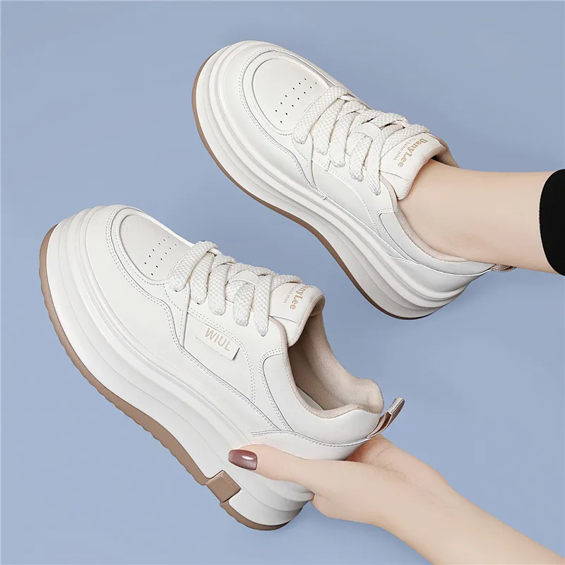 Golden Silk Rabbit Anti Slip And Wear Resistant Height Increasing Low Top Skateboard Shoes Women's-7