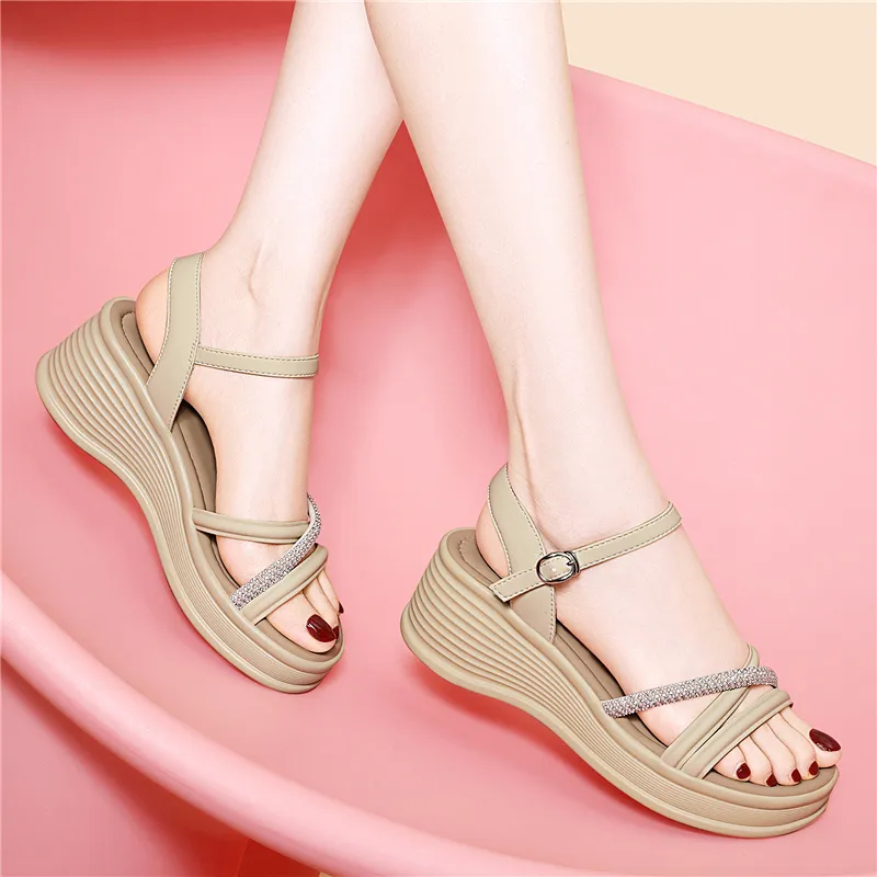 Golden Silk Rabbit One Strap Sandals Women's-10