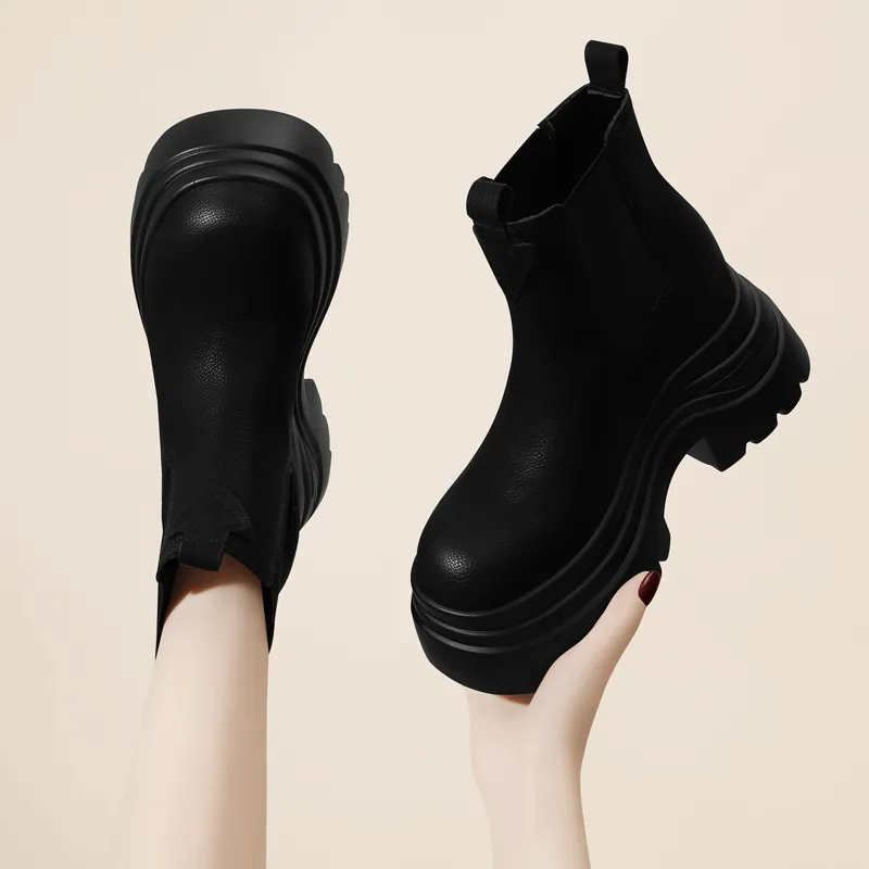 Golden Silk Rabbit Chelsea Boots Women's-5