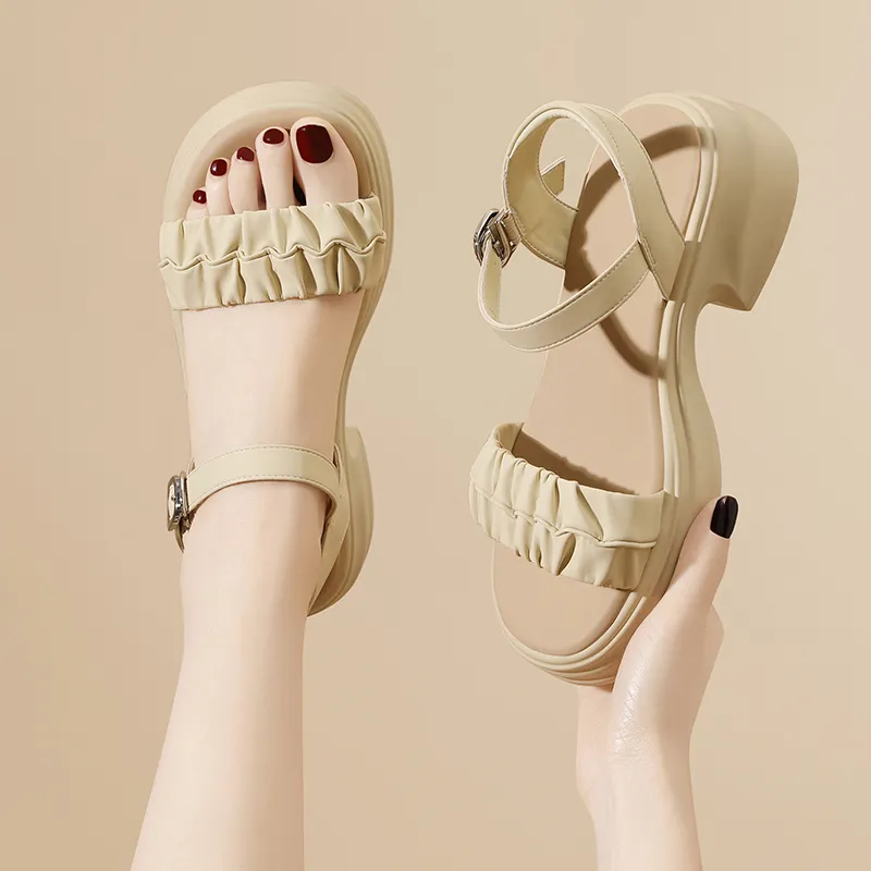 Golden Silk Rabbit Strap Sandals Women's-16