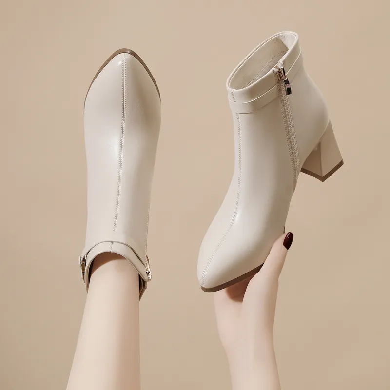 Golden Silk Rabbit Ankle Boots Women's-12