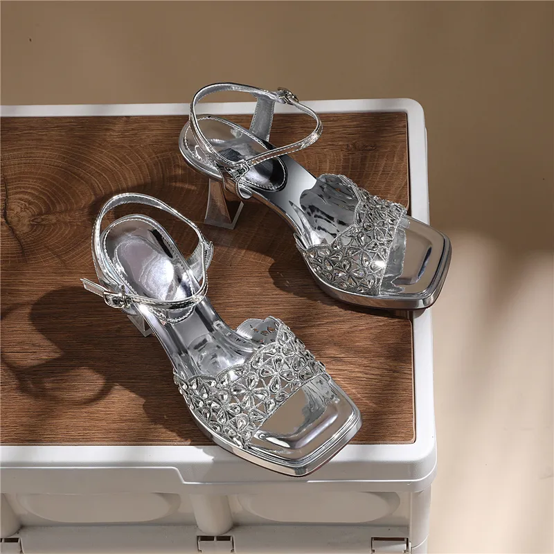 Golden Silk Rabbit One Strap Sandals Women's-10