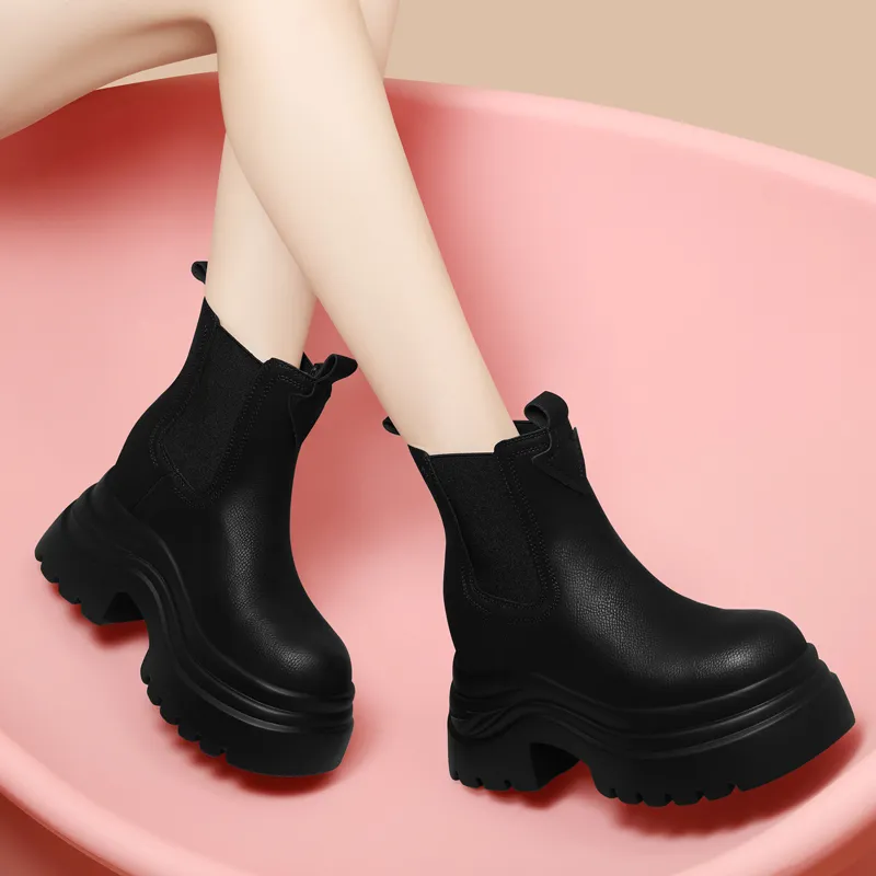Golden Silk Rabbit Chelsea Boots Women's-3